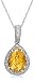 14k White Gold Diamond and Citrine Pendant
