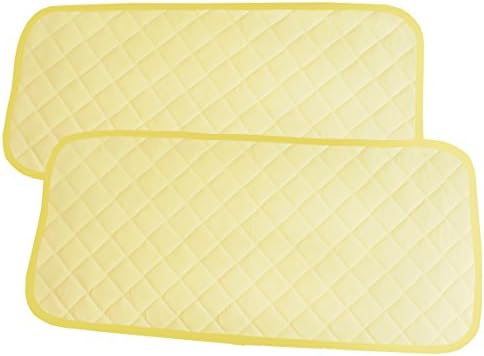 Bamboo Changing Pad Liners Waterproof Washable ♦ Protector For Diaper Change Pad ♦ Travel Changing Mat ♦ 2 pieces ♦ (Light Yellow Color)