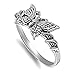 Jinique VE-01038 Sterling Silver Butterfly Band Ring