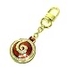 Swarovski Crystal Round Compact Mirror Leather Key Chain Key Chain Handbag Charm Deep Red