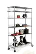 TRINITY EcoStorageTM 6-Tier NSF 48"x18"x72" Wire Shelving Rack w/wheels - Chrome