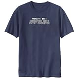 T-SHIRT NAVY BLUE " WORLD'S BEST COMPUTER DATA ENTRY OPERATOR " Large Picture