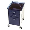 Leda 3-Drawer Glass Topped File - Blue