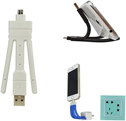 Zebracc® Q Fun Micro USB to USB cable , Functional As A Mini Holder , compatible withSamsung Mobile Phones Galaxy S4, Google Nexus 5, Nokia Lumia 1020, Galaxy S3, Moto G, Samsung Galaxy Tab 3, Asus Google Nexus 7 7-inch, Sony Xperia, HTC One And More Free 30 Days Money Back Guarantee [18 Months Warranty] (white)