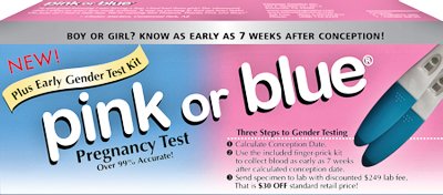 Pink or Blue Pregnancy Test w/ Early Gender Test Collection Kit (FREE shipping)