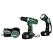 Hitachi DS18DVF3 Heavy-Duty 18-Volt Ni-Cad 1/2-Inch Cordless Drill / Driver Kit with One Battery, 5 Position Belt Hook and Flashlight