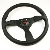 Personal Steering Wheel Neo Grinta 350mm Black Perforated Leather w/Red Stitching