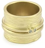 Kenneth Cole New York Stone Detail And Gold-Tone Hammered Ring, Size 7.5