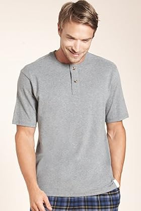 Pure Cotton Henley Neck Pyjama Top