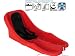 Red safe sledges for babies with rubber seat padding and safety belts
