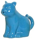 Stoneware Pottery Marine Blue Cat Creamer 5" x 3.5", 8oz Set of 2