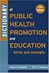 Dictionary of Public Health Promotion and Education: Terms and Concepts