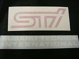 STi Racing Decal Sticker (New) Pink/white X 2