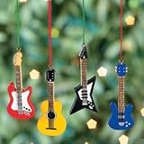 Set of 4 Resin GUITAR ORNAMENTS BASS Electric ACCOUSTIC Fender style