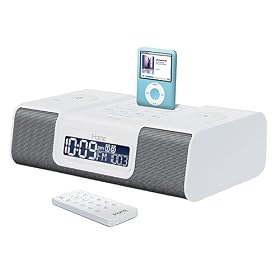 iHome iH9R Dual Alarm Clock Radio with Remote Control and AM FM Presets, White by iHome