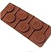 Drhob 1pc Lollipop Mold Silicone Mould 6 Lattices In Circles DIY Handmade (Color: Brown)