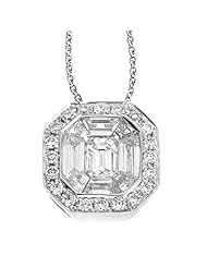 14K White Gold 0.72cttw Round Diamond Pendant