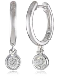 Sterling Silver White Diamond Dangle Earrings (0.25 cttw, I-J Color, I1-I2 Clarity)