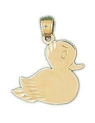 Dazzlers Solid 14k Gold Duck Charm Pendant Available in three colors from jewelsberry (weights: 2.0 grams only)
