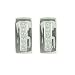 Sterling Silver Cz Bar Hoop Earrings