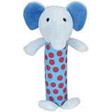 BlueSqueakingPolkadotElephantSoftBabyToy