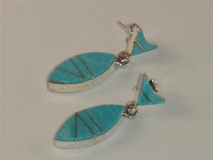 Turquoise Sterling Silver Post Earrings - ER-0099