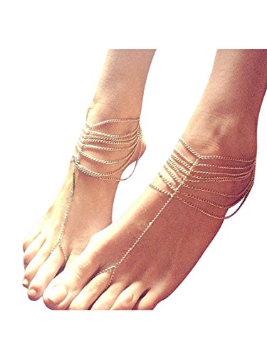 New 1PCS New Fashion Multi-layler Toe Foot Jewelry Dancing Tassel Ankle Bracelet Chain