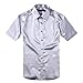 ZERDSKY Men's Regular-Fit Satin Shiny Solid Color Shirt