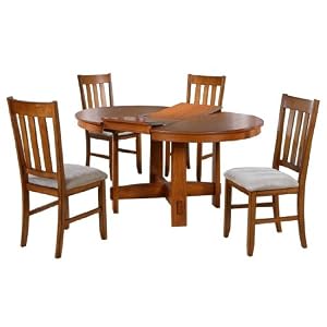 Oak Aaron Butterfly Leaf Five Piece Table Set