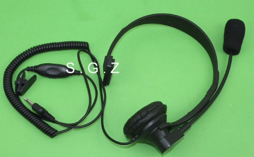 SUNDELY Over-Head Headset Earpiece with Boom Mic PTT/VOX for Midland Alan GXT LXT 2 Way Radio Walkie Talkie 2-pin