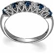 14Kt White Gold Classy Sapphire and Diamond Anniversry Band