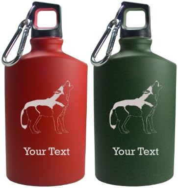 Personalized Engraved Wolf 17 Oz Aluminum Canteen Water Bottle for Men and Women Perfect Customizable Holiday Gift or Birthday Present! Contact Seller for Personalization and Color Request or Leave a Gift Message at Checkout!