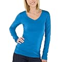 Mossimo&reg; Black Women's Long Sleeve Vee Tee - Turquoise Thunder