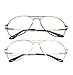 Newbee Fashion - 2 Pack & 3 Pack Clear Lens Aviator Glasses Classic Metal Frame with Spring Hinge for Men and Women Clear Lens Glasses