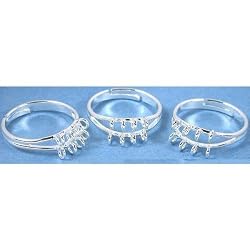 3 Silver Plated Charm Ring Beading Jewelry Beadery Rings Part