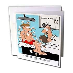 Londons Times Funny Medicine Cartoons - Chicken And Egg Pox -Which Came First- - Greeting Cards-6 Greeting Cards with envelopes