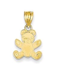 14k Yellow Gold Teddy Bear Pendant 3/4"
