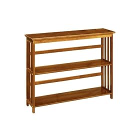 Mission - style 45w 2 - shelf Bookshelf, TWO-SHELF, HONEY OAK