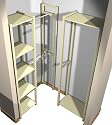 Solid Unfinished Wood Simple Closet System L Shaped for 44" to 54"deep Walk-in Closet