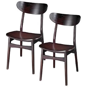 Set of 2 Dining Chairs - Madison Dark Wenge Finish by Adesso