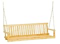 Jack Post Jennings Traditional 5-Foot Swing Seat in Unfinished Solid Fir with Hang Chain