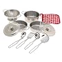11 Piece Stainless Steel Cookware Set - Pots, Pans, Lids, Strainer & Utensils