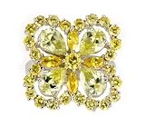 YELLOW STONE & CUBIC ZIRCONIA CROSS RING