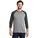 Men's Baseball Crew Neck Cotton Blend 3/4 Sleeve Essential Raglan T-Shirts