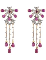 By Socheec 18kt Yellow Gold 1.5ct Diamond Pave Dangle Earrings Jewelry