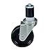 Expanding Stem Caster for 1" Tubing - Black Polyolefin - No Brake - 4" Wheel
