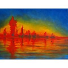 Kunstdruck "Am Abend" (S. Heise) - Leinwand mit Keilrahmen
