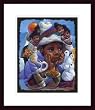Art Poster Wood Framed Print - Instinct paternal - Artist: Lyonel Laurenceau- Poster Size: 20 X 16