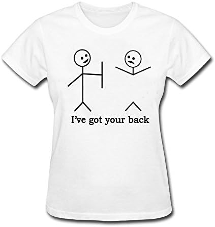 Hangdong Women's Stick Figures I Got Your Back Short Sleeve T-shirt