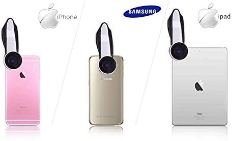 Fashion Fisheye Lens Iphone/samsung.New Universal Camera Lens Kit.Fisheye Lens 198 Degree, 0.63x Wide Angle Lens,Super Macro Lens 15x. Have a Fun with the Unique Lenses of Xeebo(Silver)